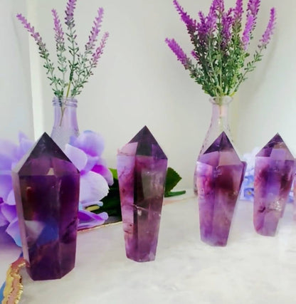 AAA+ Dark Purple Ametyst Cupcake Towers fra Uruguay,  60 - 65mm