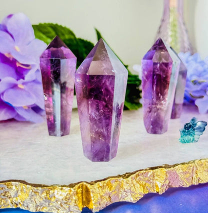 AAA+ Dark Purple Ametyst Cupcake Towers fra Uruguay,  60 - 65mm