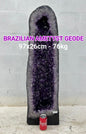 KAMPANJE HIGH QUALTY BRAZILIAN AMETYST GEODE m/Calcite - 40% OFF + Fri Frakt, 76kg - 97x26cm
