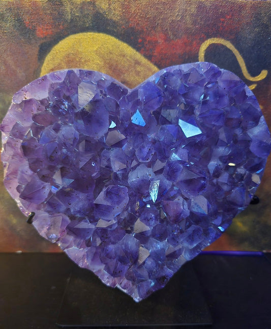 Brazilian High Quality AAA+ Ametyst HEART, 3.2KG - 19x16x8cm