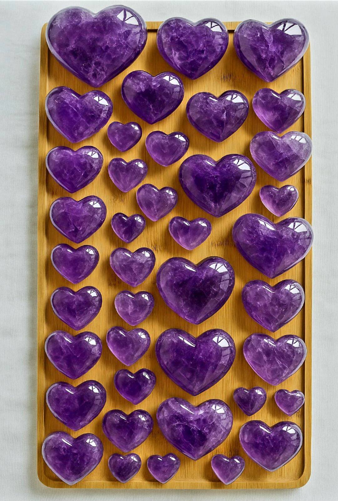 AAA+ High Quality Uruguay Dark Purple Amethyst Heart, 45 - 50mm