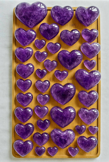 AAA+ High Quality Uruguay Dark Purple Amethyst Heart, 45 - 50mm