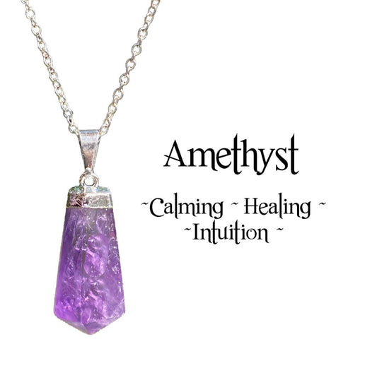 Nye, håndlagede Ametyst kjeder, Silverplated - ~ CALMING ~ HEALING ~ INTUITION ~
