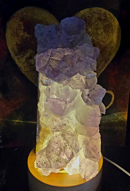 Supervakre XL Brazilian Lavendel Rå Ametyst Cluster Led Lamper, 1 - 1.5kg ( 15 - 20cm )