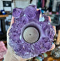 Vakker, AAA+ High Quality Brazilian Ametyst Cluster Telys dekorasjon.. ca. 12 - 13cm, Medium