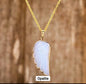 Ny MICCI Opalite Angel Wing Designkjede, Gold Electroplated