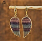 Nye MICCI Design Øredobber ( Angel Wing ) , 18K Gold Electroplated, Rainbow Fluorite