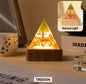 Nye, Crystal Argonite Pyramid led decorlamper... Green Quarts & Karneol, 6cm m/Tree inkl. trebase