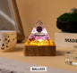 Nye, Crystal Argonite Pyramid led decorlamper... Citrine , 6cm m/Sphere inkl. trebase