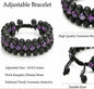 Nye Merkaba 3 rader Ametyst armbÅnd med onyx, justerbare