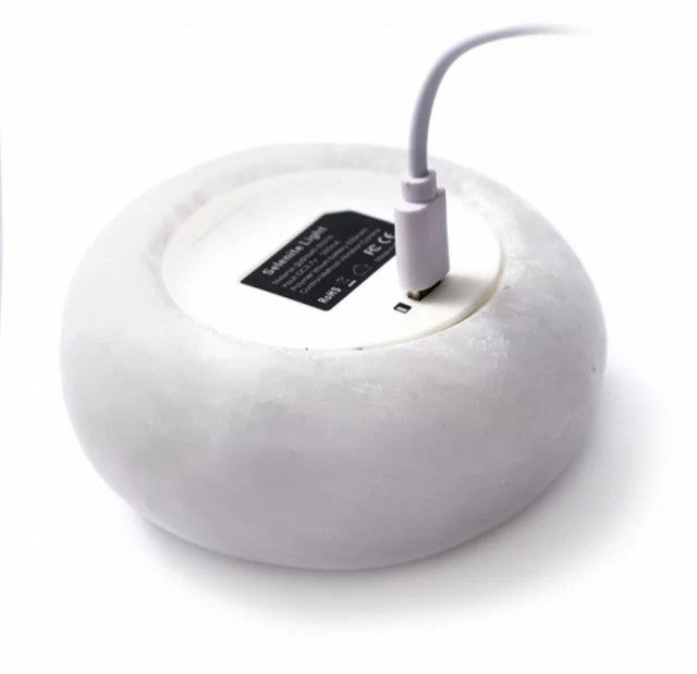 Selenitt Lampe i oval CAKE stendesign, m/Batteri Medium 7.5cm