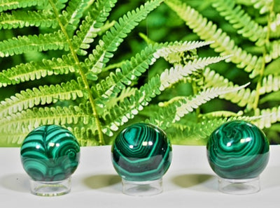 Vakker Medium Malachite Sphere Krystallkule , 35 - 40mm, SMALL