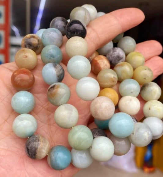 Enkelt og fleksibelt steinarmbÅnd, Amasonitt