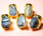 Druzy Agat Ringer , Gold electroplated - 5 farger