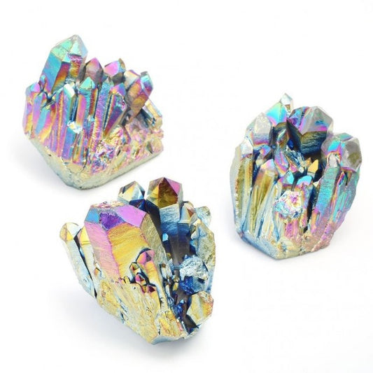 Aura Kvarts , Regnbue Titan Cluster ca. 5 x 7, Medium 100 - 150 gram