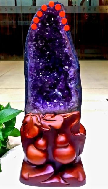 Supervakker AAA High Quality Uruguay Ametyst Geode Size 52 * 18cm, weight 11.3kg, including base