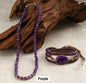 Nye 2025 Bohemian Ametyst Design Smykkesett, Single Row Kjede og BoHo Single Wrap armbÅnd