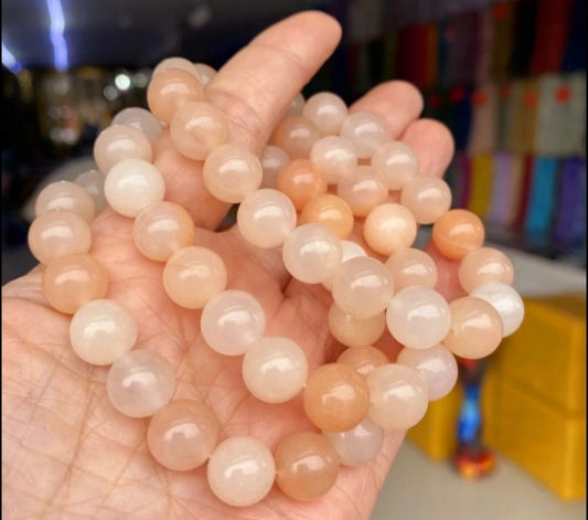 Enkelt og fleksibelt steinarmbÅnd, Pink Aventurin