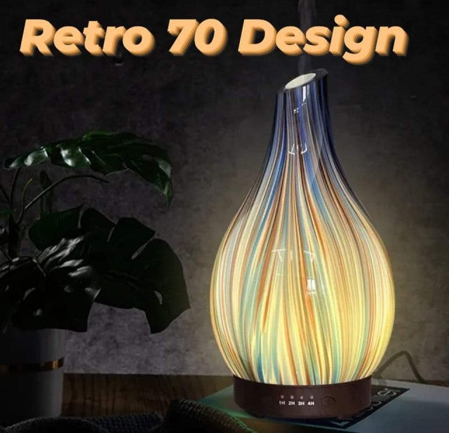 Nyhet 2023 ! / Trendy Glassdiffuser i "Retro 70 talls stil " , 120ml, 7 Color