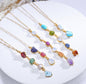 Nye, vakre handmade BIRTHSTONE RAW QUARTZ DROP Design Kjeder, 24K Goldplated - 4 STONE Anheng