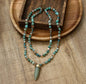 Nye 2025 Bohemian Style Amazonite  & Decor Single , 2 rader Kjede m/Point Anheng