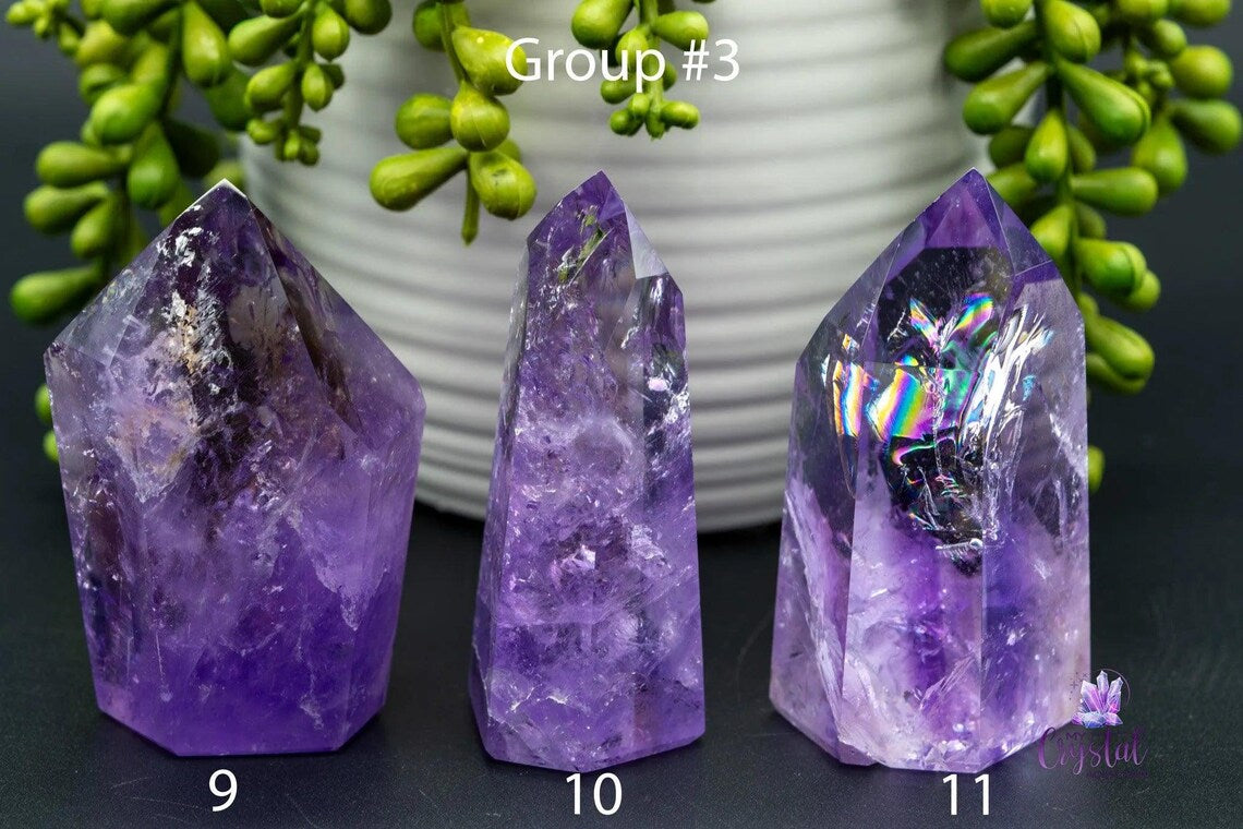 Supervakre High Quality AAA+ Ametyst/Ametrine Towers w/Rainbows fra BOLIVIA, 70 - 80mm
