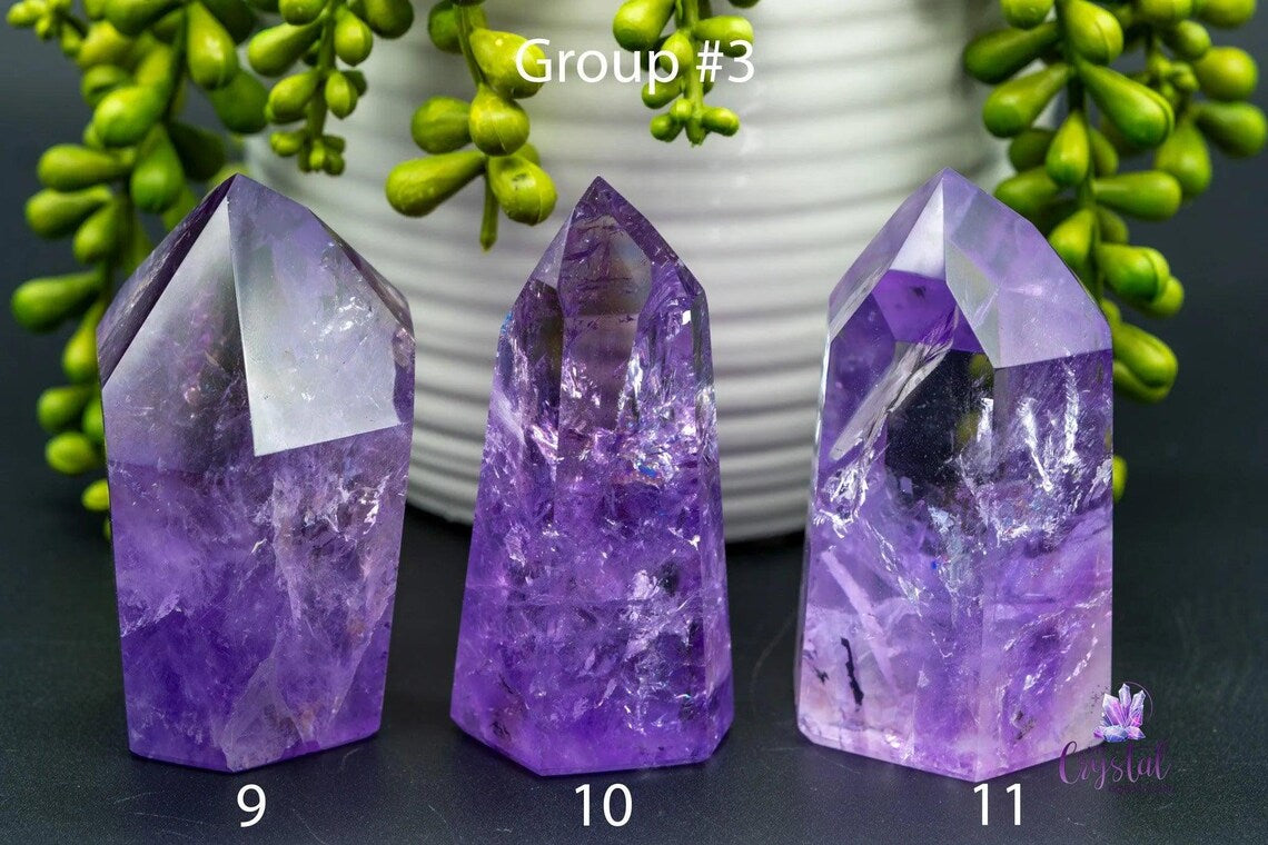 Supervakre Clear Lavendel Purple Brazilian High Quality AAA+ Ametyst Towers , 60 - 70mm