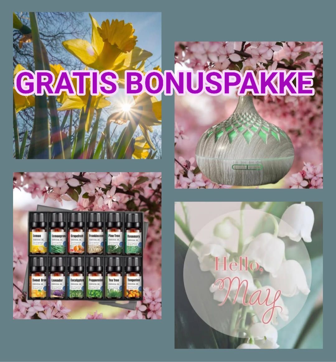 HØSTENS HOME DECOR PAKKE - SUPERDEAL / BUDDHA STATUE w/Lotus Flower Light + Extra Free Bonus Lotus Flower + Lotus Diffuserpakke m/Oljer