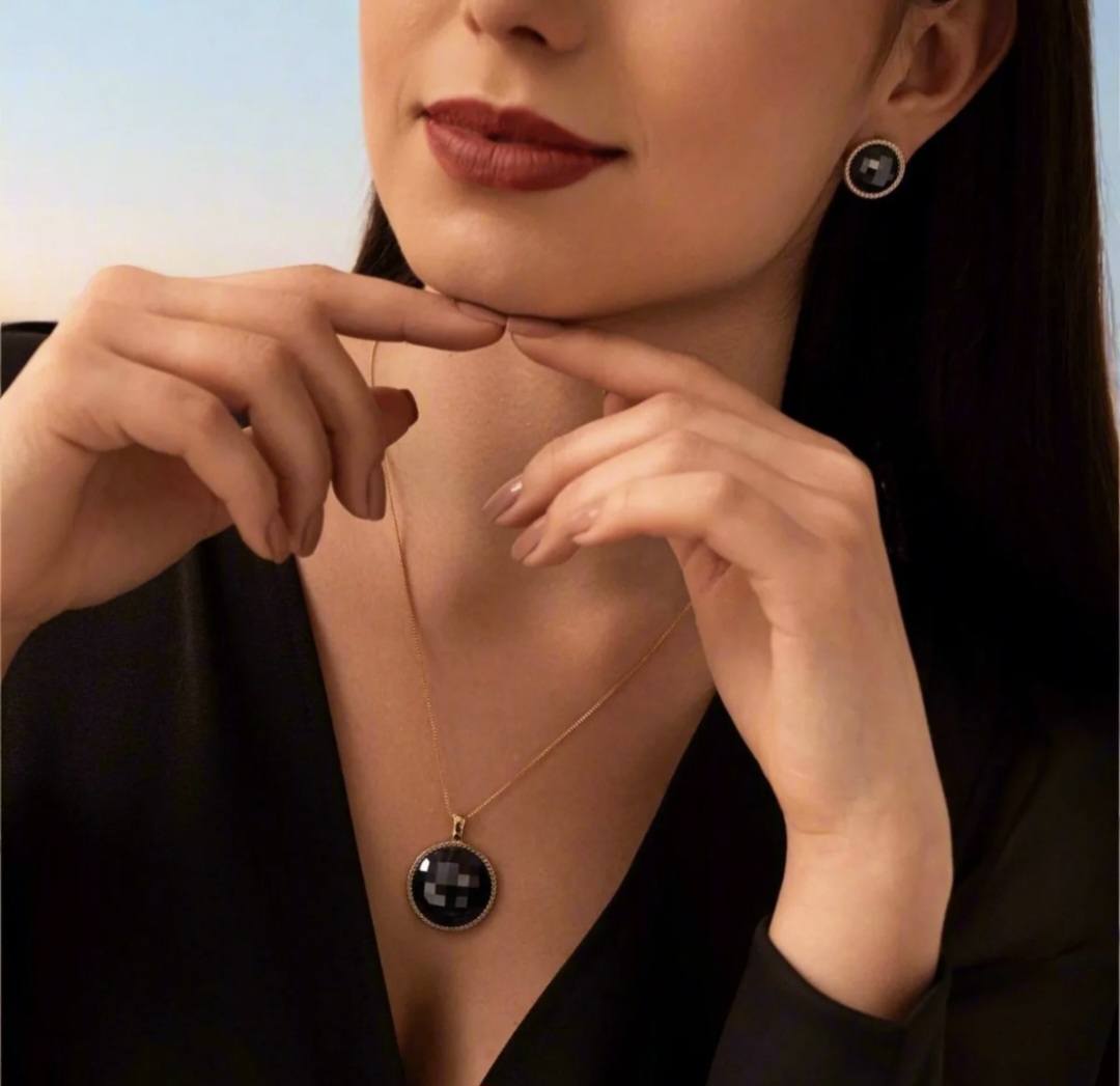 Black November / BrazilGem 18K Gold Electroplated Smykkesett, 4 Design