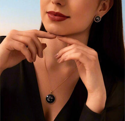 Black November / BrazilGem 18K Gold Electroplated Smykkesett, 4 Design