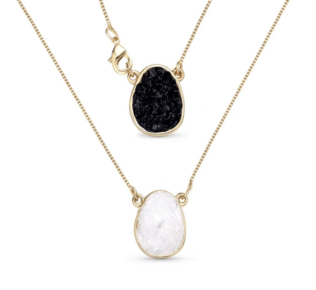 Black November / BrazilGem 18K Gold Electroplated Smykkesett, 4 Design