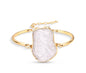 2025 Brazil Gem Freeform 18K Gold Plated Bracelet w/ Natural Selenite Gemstone