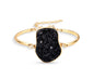 2025 Brazil Gem Freeform 18K Gold Plated Bracelet w/ Natural Black Turmaline Gemstone