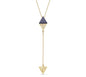 New 2025 Brazil Gem Triangular Plate Sort AGATE Gemstone with Gold Design 18K Gold Plated Lariat Necklace