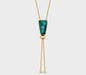 New 2025 Brazil Gem Faceted Smaragd Pendant 18K Gold Plated Lariat Necklace