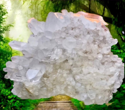 Stort og unikt Brazilian Clear Quartz Cluster, ca. 35x24cm - 10 - 12kg