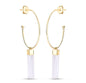 New 2025 Brazil Gem Selenite Hoop & Dangle Øredobber, 18K/Gold Electroplated