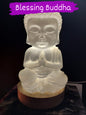 Selenitt BUDDHA BODY - 10cm m/Led Trebase og lysjustering, Medium
