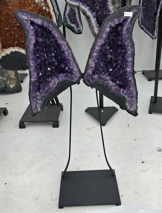 Eksklusiv Brazilian Ametyst Butterfly Angel Wings 62x56cm - 61kg. AAA+ Kvalitet