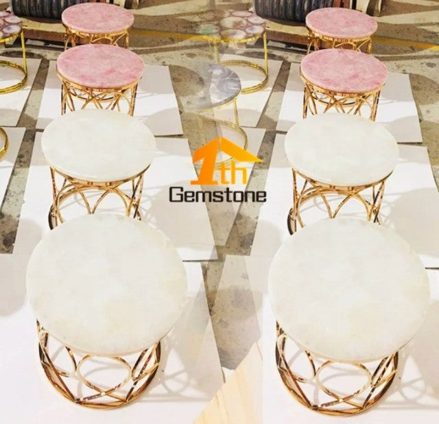 Agate Gemstone Coffee - Sofa Sidetables, handmade  ( 50 - 60cm )