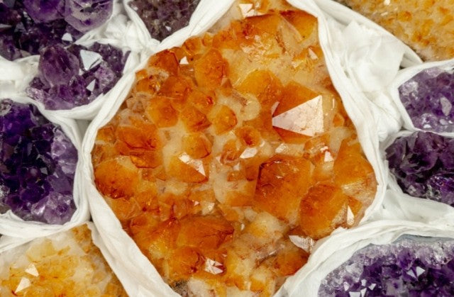 Super Exclusiv Extra AAA Quality Brazilian Ametyst og Citrin Raw Flat Cluster box set.. ca. 2.8KG