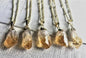 Citrine RÅkvarts Point anheng m/kjede, Gold Electroplated