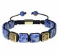 Chambhala Flatstone ArmbÅnd , Sodalite  - Justerbare - Natural Stone