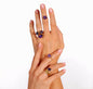 Ny, hÅndlaget rustik Art Deco  12 - 15mm Ametyst 24kGold plated Ring