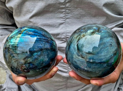 XL Labradorite Spheres -  ca. 10cm - 1.3 - 1.5kg