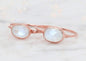Ny, hÅndlaget rustik Rosegull Ring med Moonstone
