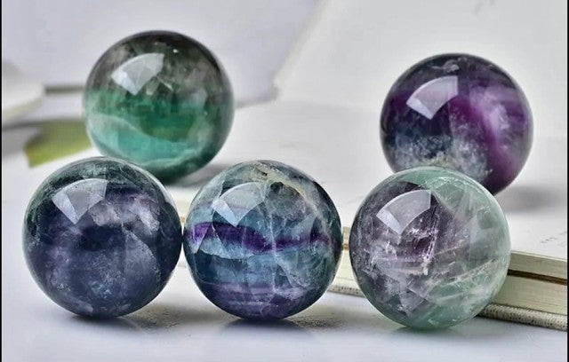 New 2024 Lotus Rainbow Crystal Suncatcher w/ Fluorite Rainbow 21mm Sphere