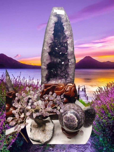 20KG Exclusiv Ametyst PACK AAA+ Kvalitet ( Geode, Tree, Sphere )