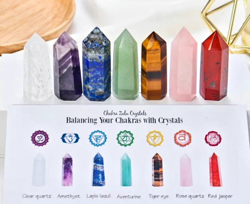 Nye Chakra mini 7 Balancing TÅrnkrystall sett ( 4 - 5cm )