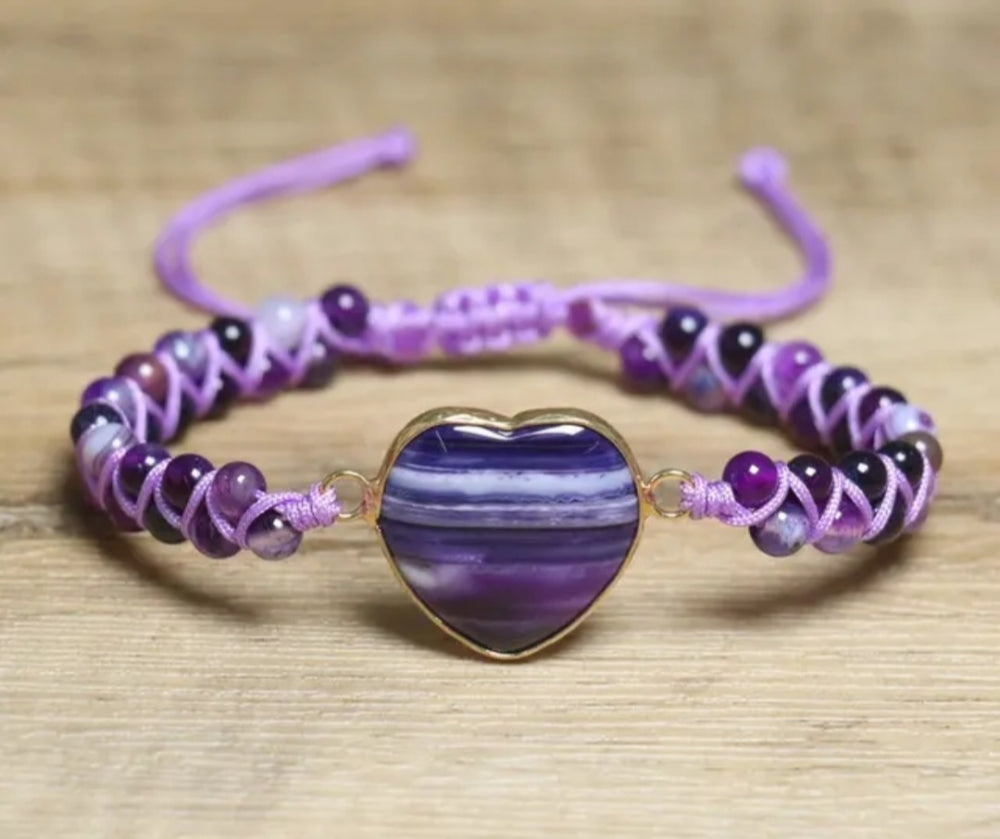 Enkle Chambhala Armbånd m/Hjertesten .. Velg mellom 10 design